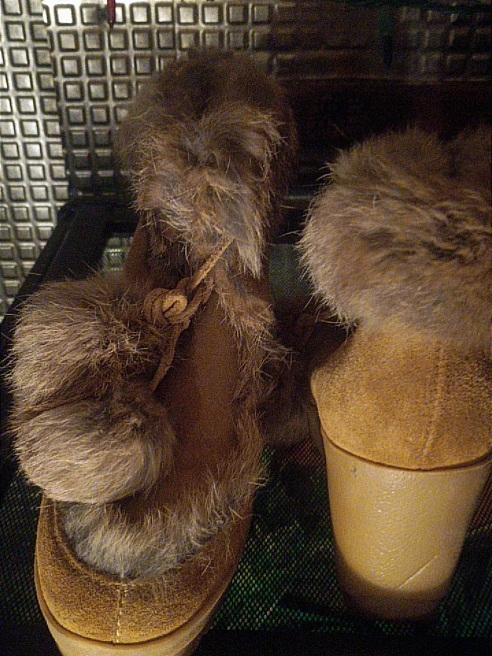Coach Brown Suede Fur-Trimmed Women's Slippers